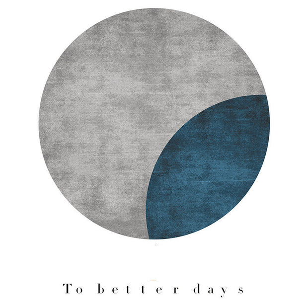 Modern Minimalist Living Room Stitching Round Carpet