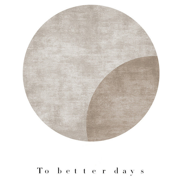 Modern Minimalist Living Room Stitching Round Carpet