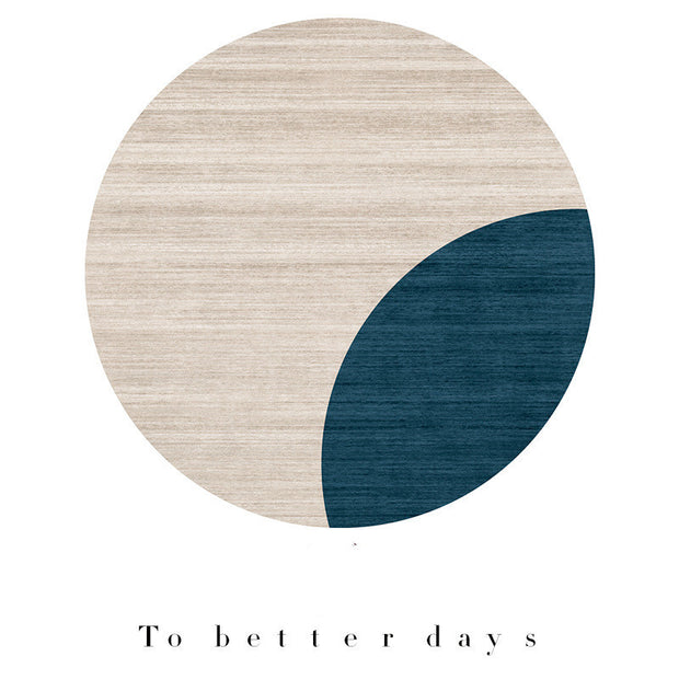 Modern Minimalist Living Room Stitching Round Carpet