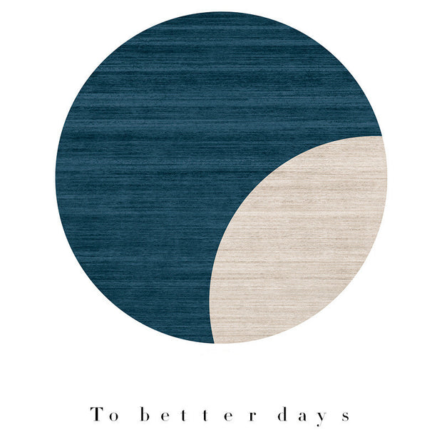 Modern Minimalist Living Room Stitching Round Carpet