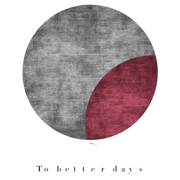 Modern Minimalist Living Room Stitching Round Carpet