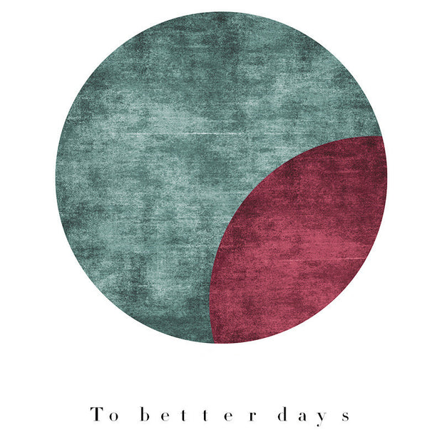 Modern Minimalist Living Room Stitching Round Carpet