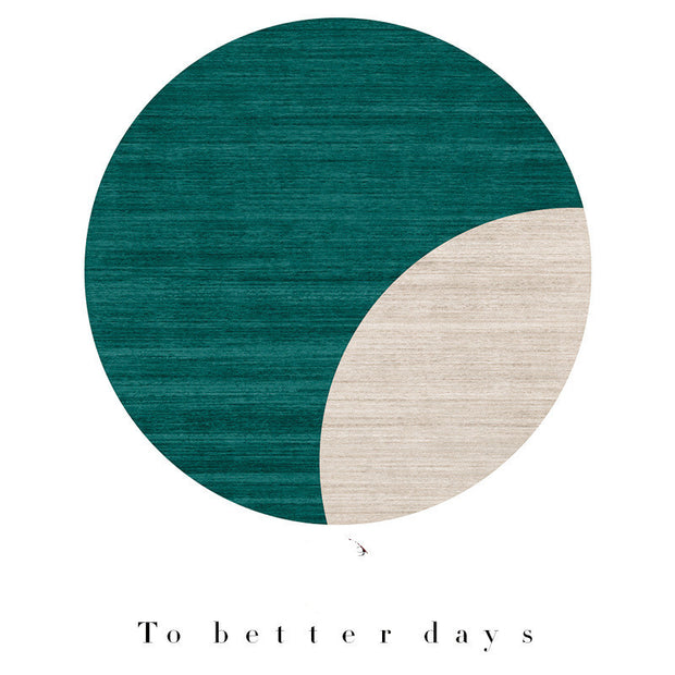 Modern Minimalist Living Room Stitching Round Carpet