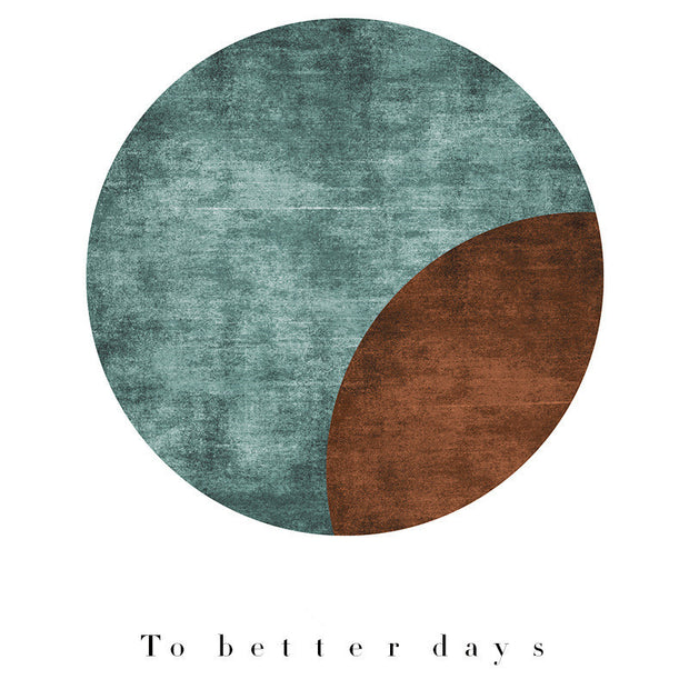 Modern Minimalist Living Room Stitching Round Carpet